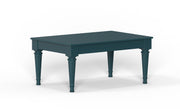 Atman: Mango Wood Coffee Table with Turned Legs Painted in Peacock Blue