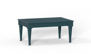 Atman: Mango Wood Coffee Table with Turned Legs Painted in Peacock Blue