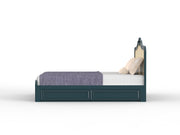 Nidra - Mango Wood & Cane Maharaja Carving King Size Bed With Storage