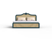 Nidra - Mango Wood & Cane Maharaja Carving King Size Bed With Storage