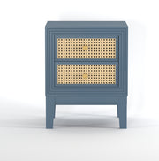 Sattva: Mango Wood & Cane 2 Drawer Bed Side