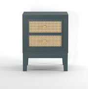 Sattva: Mango Wood & Cane 2 Drawer Bed Side