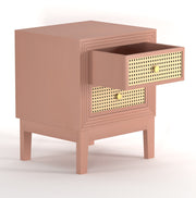 Sattva: Mango Wood & Cane 2 Drawer Bed Side