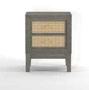 Sattva: Mango Wood & Cane 2 Drawer Bed Side