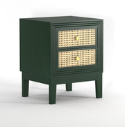 Sattva: Mango Wood & Cane 2 Drawer Bed Side