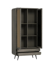 Riddhi - Mango Wood & Cane Wardrobe With Metal Legs