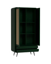 Riddhi - Mango Wood & Cane Wardrobe With Metal Legs