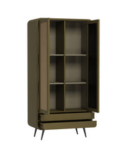 Riddhi - Mango Wood & Cane Wardrobe With Metal Legs