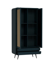 Riddhi - Mango Wood & Cane Wardrobe With Metal Legs