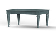 Atman: Mango Wood Coffee Table with Turned Legs Painted in Peacock Blue