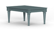 Atman: Mango Wood Coffee Table with Turned Legs Painted in Peacock Blue