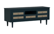 Manas: Mango Wood & Cane TV Cabinet With Turned Legs