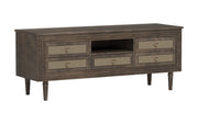 Manas: Mango Wood & Cane TV Cabinet With Turned Legs