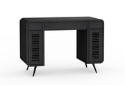 Gyana: Mango Wood Desk With Two Door and Drawer Storage + Metal Legs
