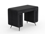 Gyana: Mango Wood Desk With Two Door and Drawer Storage + Metal Legs