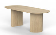 Aditi: Mango Wood Dining Table with Fluted Pillar Legs