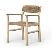 Prana: Mango Wood & Rope Weaving Dining Chair with Handrest