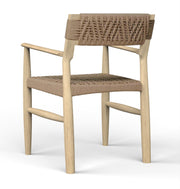 Prana: Mango Wood & Rope Weaving Dining Chair with Handrest