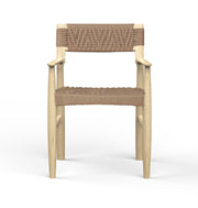 Prana: Mango Wood & Rope Weaving Dining Chair with Handrest