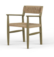 Prana: Mango Wood & Rope Weaving Dining Chair with Handrest