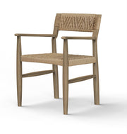 Prana: Mango Wood & Rope Weaving Dining Chair with Handrest