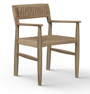Prana: Mango Wood & Rope Weaving Dining Chair with Handrest