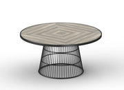 Chakra: Mango Wood Round Dining Table With Metal Base