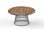Chakra: Mango Wood Round Dining Table With Metal Base