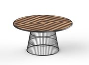 Chakra: Mango Wood Round Dining Table With Metal Base