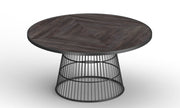 Chakra: Mango Wood Round Dining Table With Metal Base