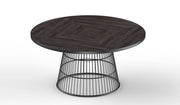 Chakra: Mango Wood Round Dining Table With Metal Base