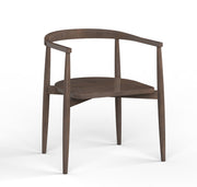 Laya: Mango Wood Curved Dining Chair with Wood Seat