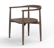 Laya: Mango Wood Curved Dining Chair with Wood Seat