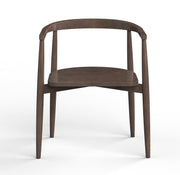 Laya: Mango Wood Curved Dining Chair with Wood Seat