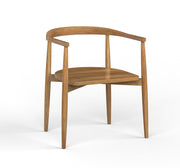 Laya: Mango Wood Curved Dining Chair with Wood Seat