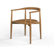 Laya: Mango Wood Curved Dining Chair with Wood Seat