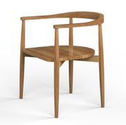 Laya: Mango Wood Curved Dining Chair with Wood Seat