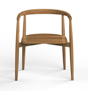 Laya: Mango Wood Curved Dining Chair with Wood Seat