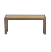Gamya: Mango Wood Coffee Table With Cane on Top