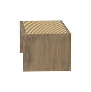 Gamya: Mango Wood Coffee Table With Cane on Top