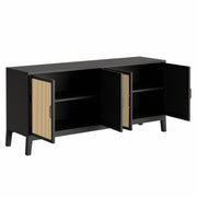 Mithya: Mango Wood & Cane 4 Door Sideboard