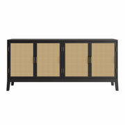 Mithya: Mango Wood & Cane 4 Door Sideboard