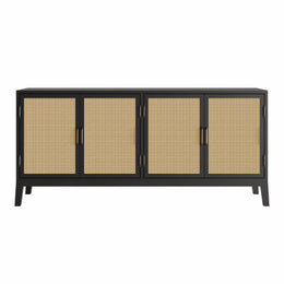 Mithya: Mango Wood & Cane 4 Door Sideboard