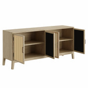 Mithya: Mango Wood & Cane 4 Door Sideboard