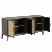 Mithya: Mango Wood & Cane 4 Door Sideboard