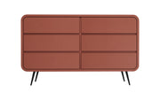 Prakriti: Mango Wood 6 Drawer Chest With Metal Legs