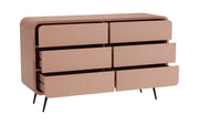 Prakriti: Mango Wood 6 Drawer Chest With Metal Legs