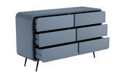 Prakriti: Mango Wood 6 Drawer Chest With Metal Legs