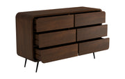 Prakriti: Mango Wood 6 Drawer Chest With Metal Legs