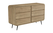 Prakriti: Mango Wood 6 Drawer Chest With Metal Legs